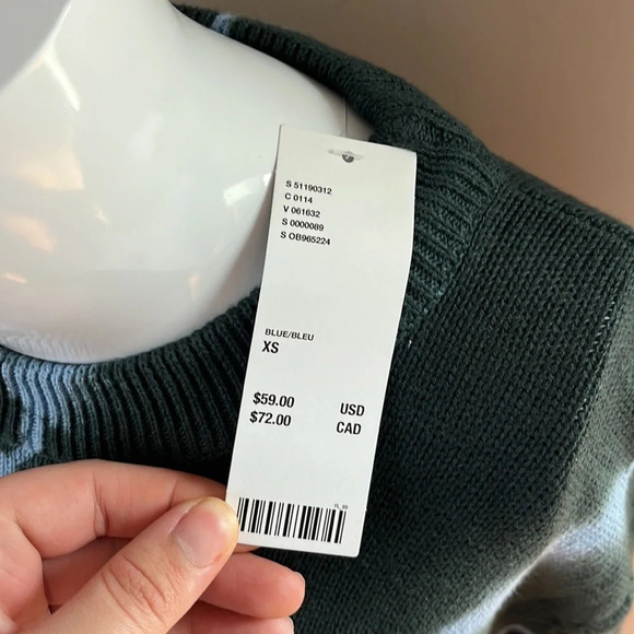 Urban Outfitters Tie Dye Striped Green & Blue Sweater Sz XS NWT - Picture 2 of 6